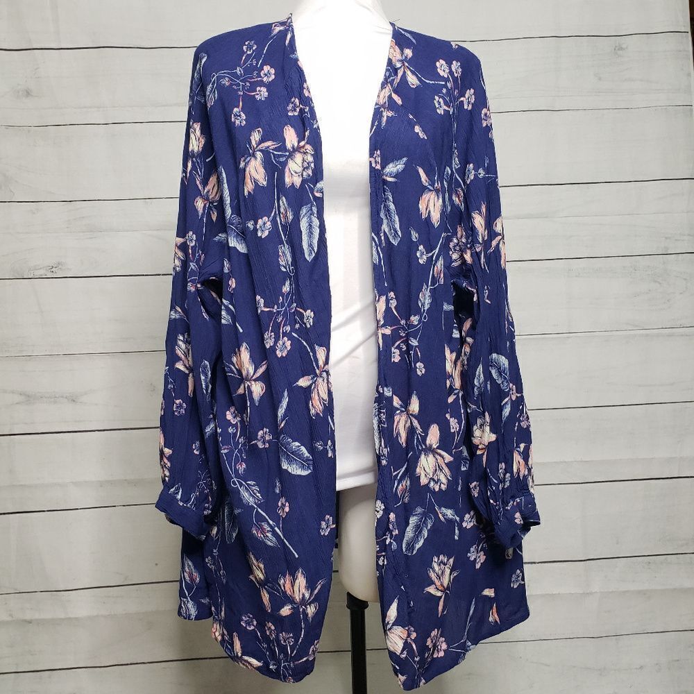 Billabong gauzy blue open cardigan small med